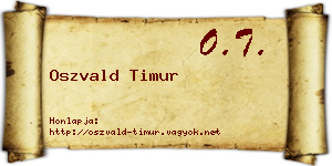 Oszvald Timur névjegykártya